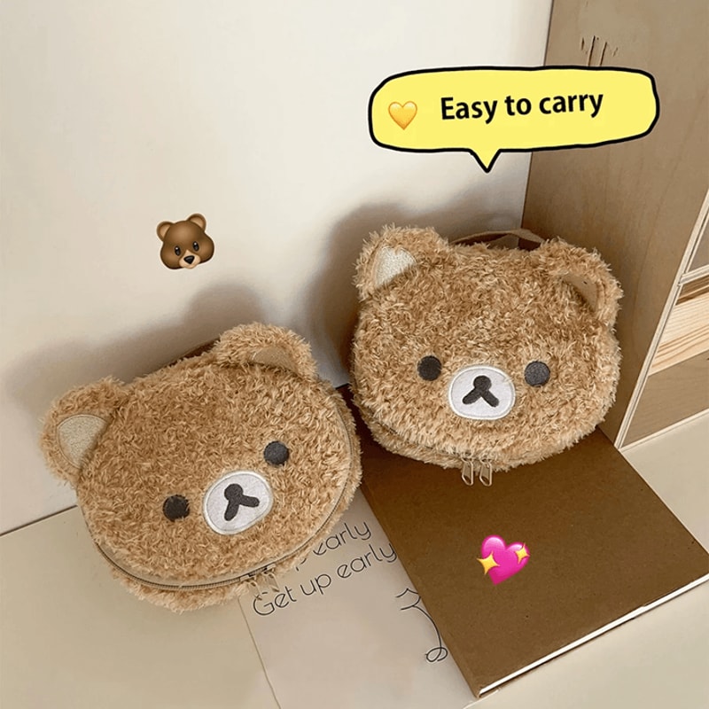 CozyBear Plush Makeup Case Cute Cosmetic Organizer Pouch 4