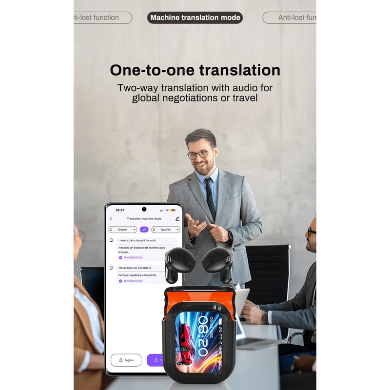 LinguaSync Bluetooth Translation Earbuds With Waterproof Design 1