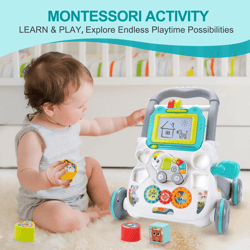 stepplay musical baby walker with activity board for early learning