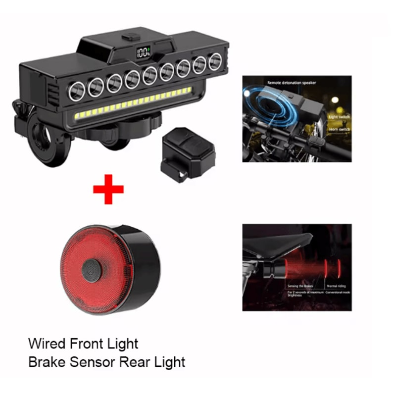 NightGuard USB Rechargeable Bicycle Headlight With Horn For Safer Riding 5