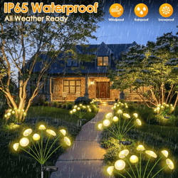 glowmush dual mode solar garden lights for pathways and outdoor decor