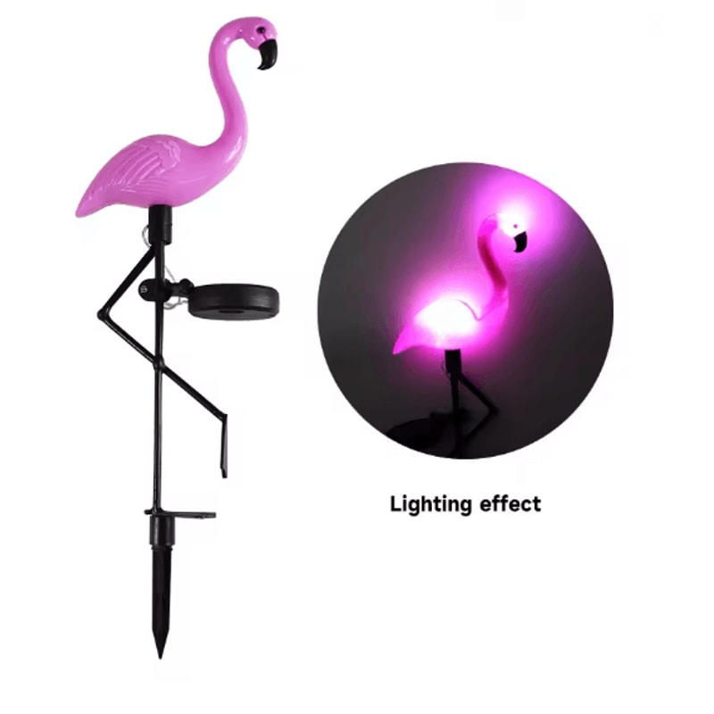 FlamingoGlow Solar Garden Light For Outdoor Pathways And Patio Decor 3