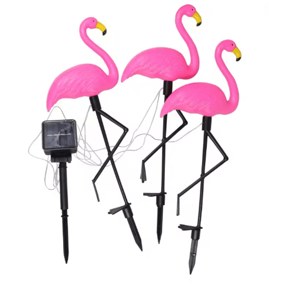 FlamingoGlow Solar Garden Light For Outdoor Pathways And Patio Decor 5