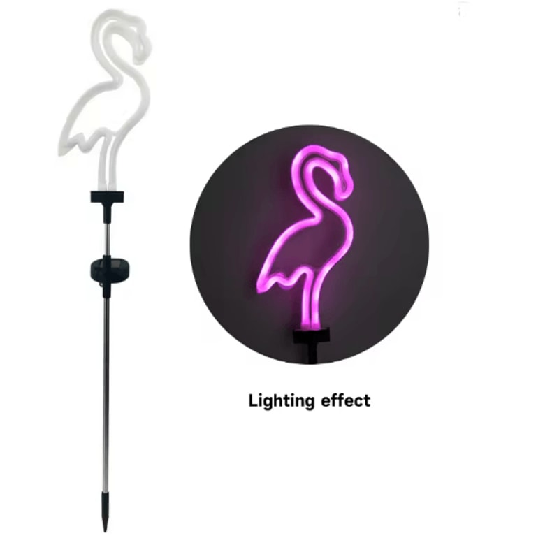 FlamingoGlow Solar Garden Light For Outdoor Pathways And Patio Decor 6