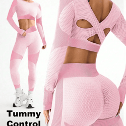 flexmotion seamless yoga set for women breathable sports suit