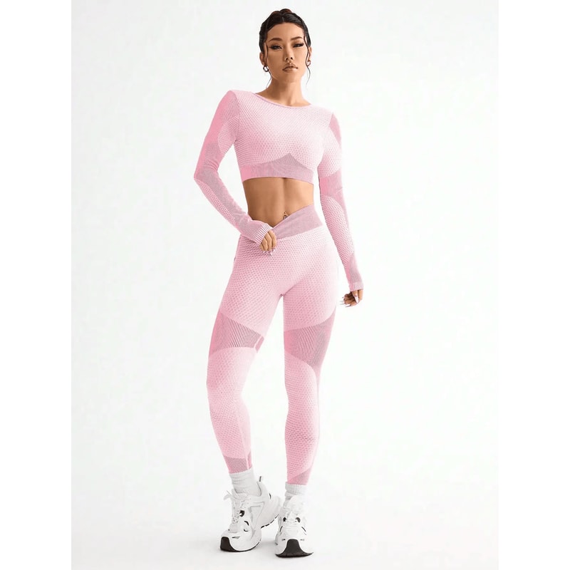 FlexMotion Seamless Yoga Set For Women Breathable Sports Suit 2