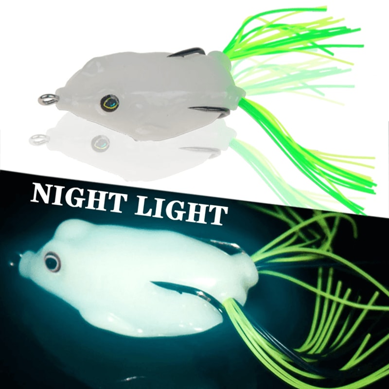GlowFrog Soft Fishing Lure With Treble Hooks For Topwater Strikes 0