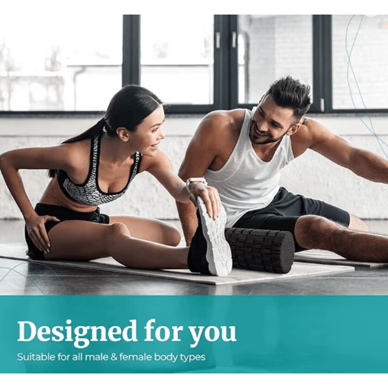 Textured Foam Roller For Muscle Recovery Yoga Pilates Massage Roller 33cm 1