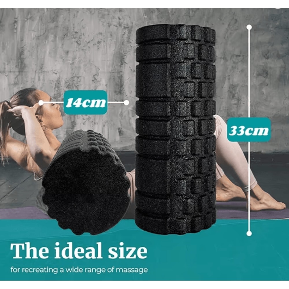Textured Foam Roller For Muscle Recovery Yoga Pilates Massage Roller 33cm 2