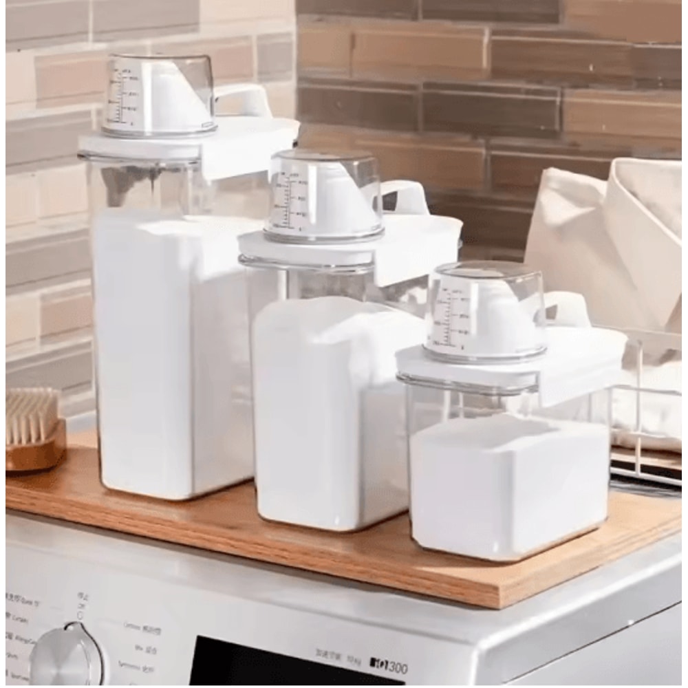 Airtight Laundry Detergent Dispenser Clear Powder And Liquid Storage Container 0