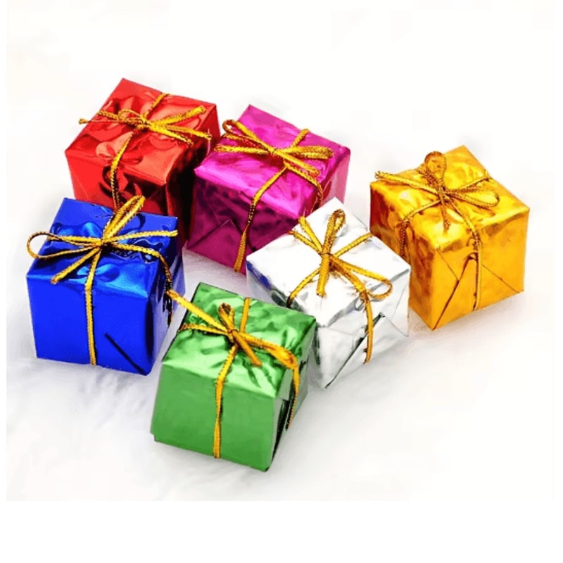 Mini Christmas Gift Box Ornaments Colorful Tree Decoration Set 50 Pieces 2