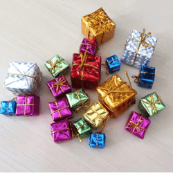 mini christmas gift box ornaments colorful tree decoration set 50 pieces