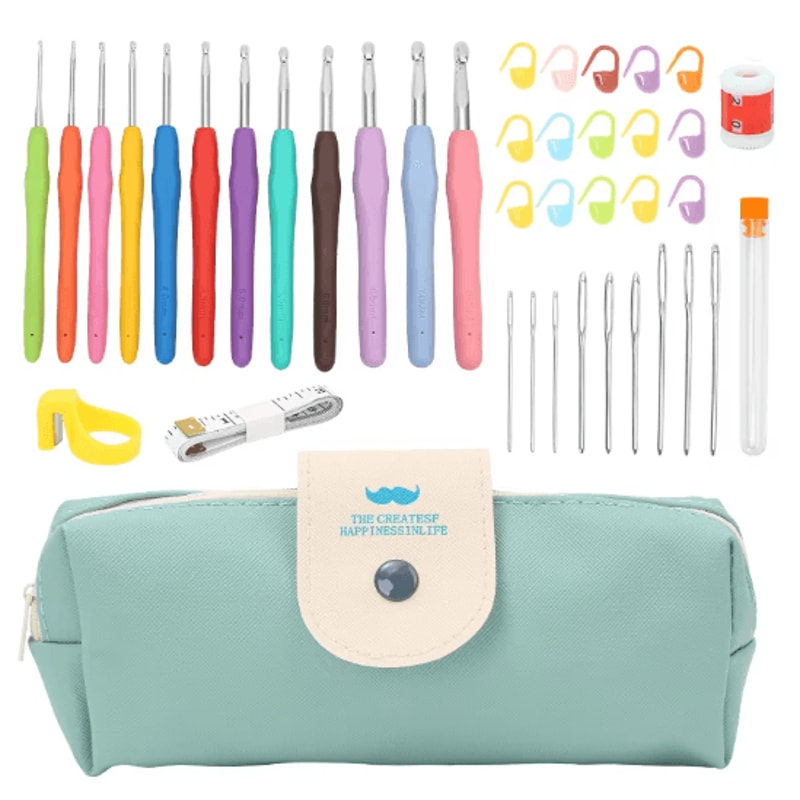 Ergonomic Crochet Hook Set Extra Long Knitting Needles Kit For Beginners 0
