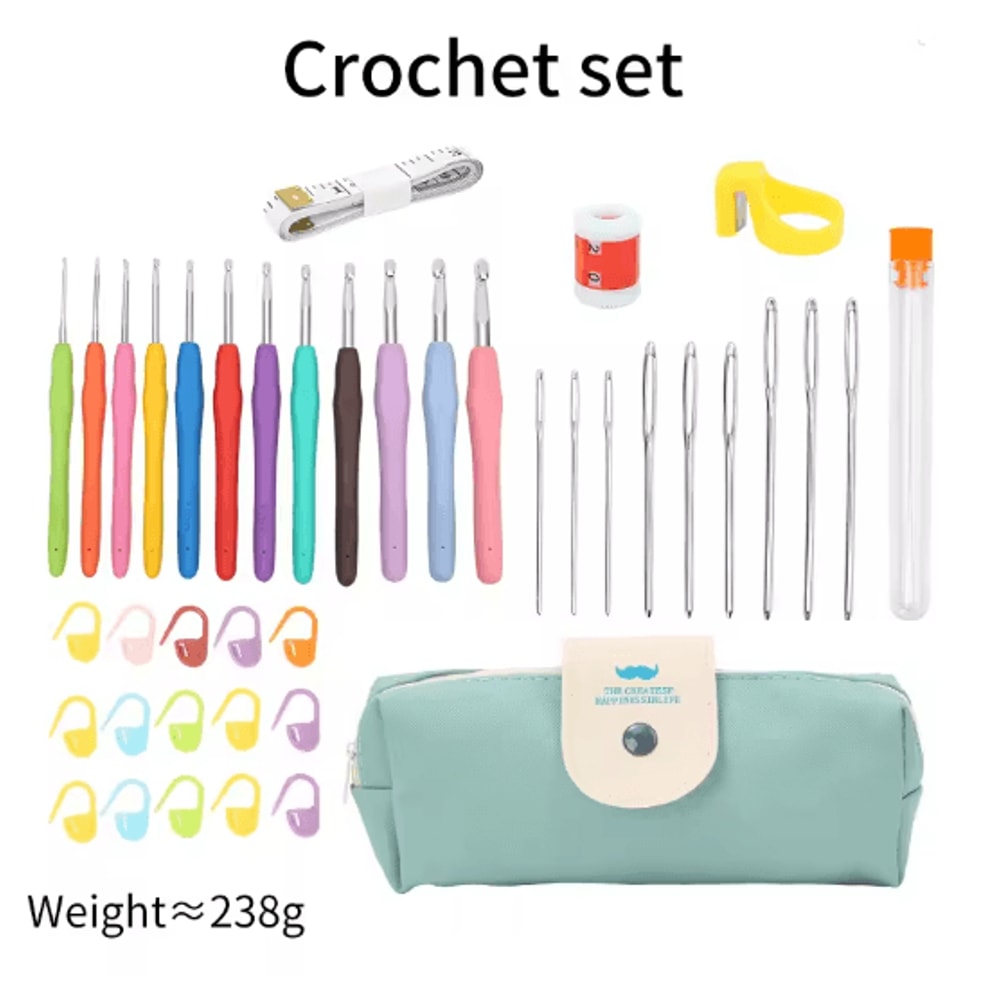 Ergonomic Crochet Hook Set Extra Long Knitting Needles Kit For Beginners 6