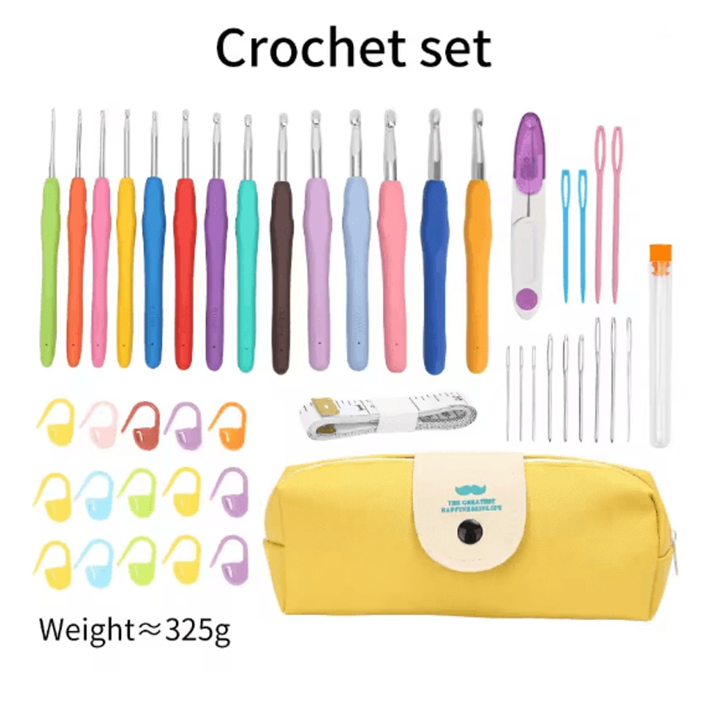 Ergonomic Crochet Hook Set Extra Long Knitting Needles Kit For Beginners 7