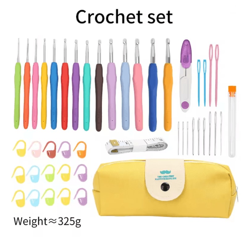 Ergonomic Crochet Hook Set Extra Long Knitting Needles Kit For Beginners 7