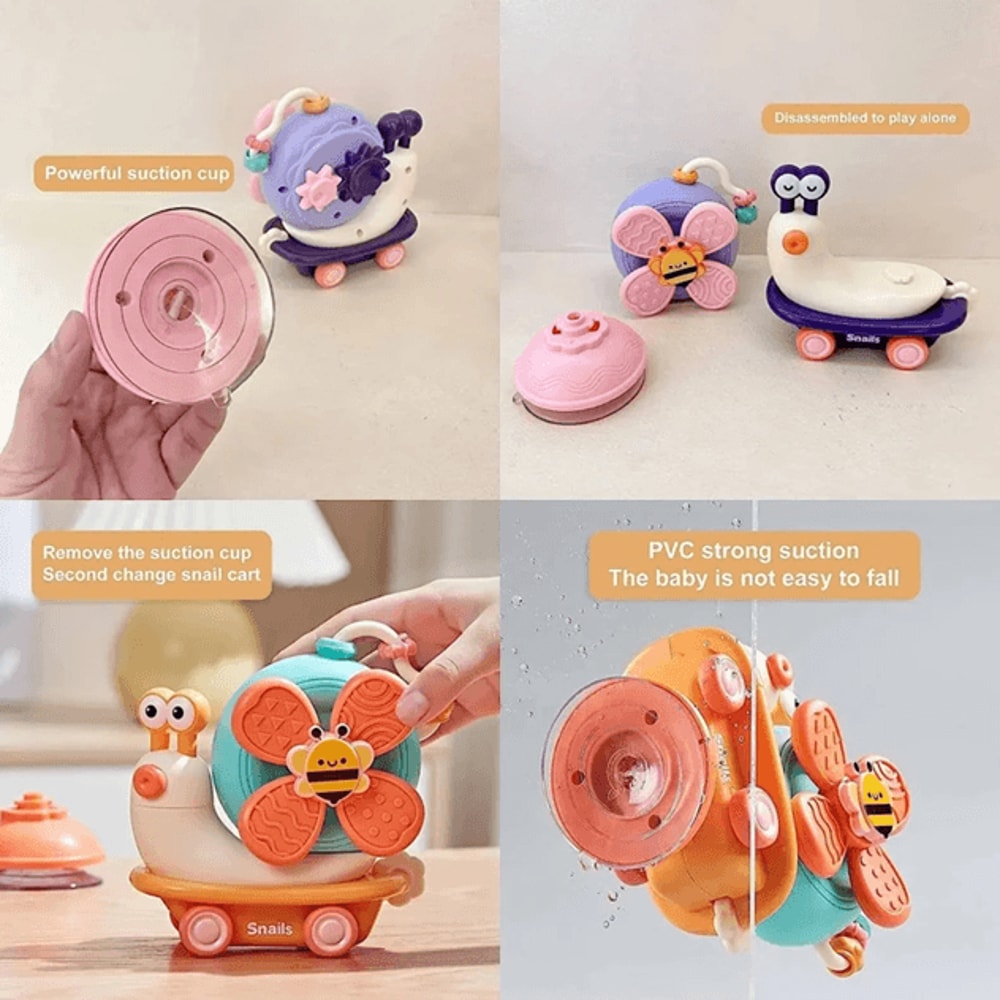 Snail Spinner Suction Cup Sensory Toy For Babies Fine Motor Montessori Play 1