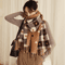 Womens Plaid Blanket Scarf Heart Pattern Warm Shawl For Autumn And Winter 4
