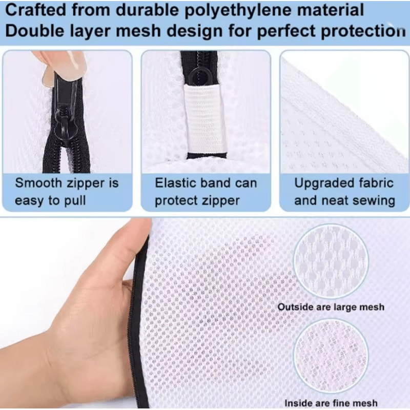 Premium Mesh Shoe Washing Bag Durable Sneaker Laundry Bag With Zip Closure 1