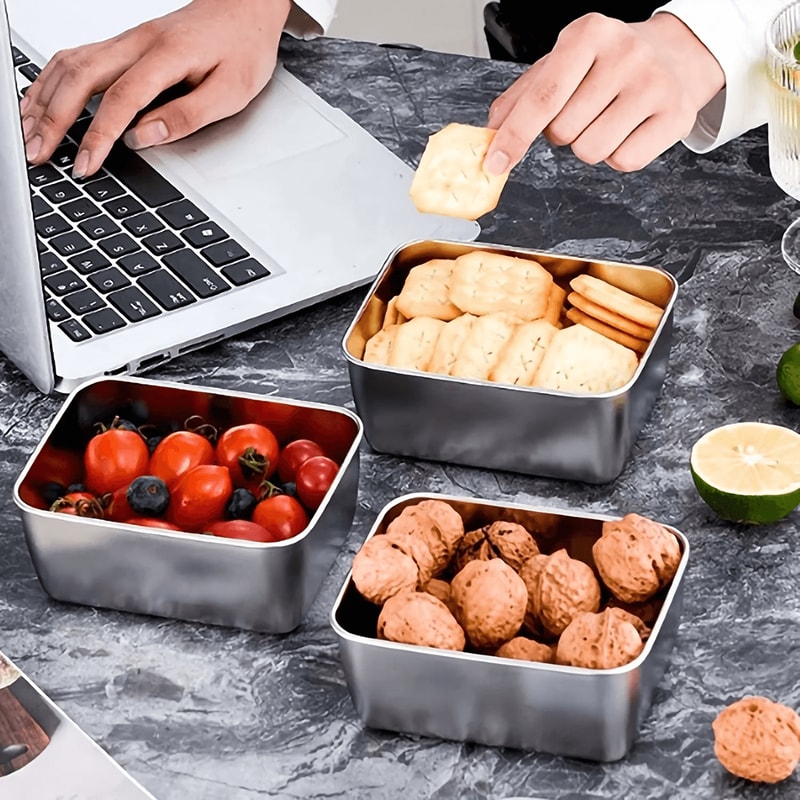Stainless Steel Food Storage Containers Set Leakproof Reusable Lunch Containers 1
