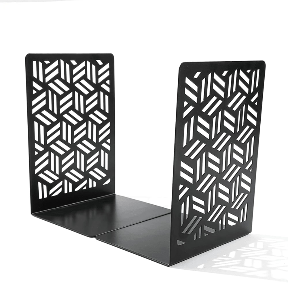 Heavy Duty Metal Bookends Door Design Non Slip Book Ends Set 4
