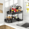 2 Tier Under Sink Organizer Sliding Cabinet Storage Rack With Hooks 1
