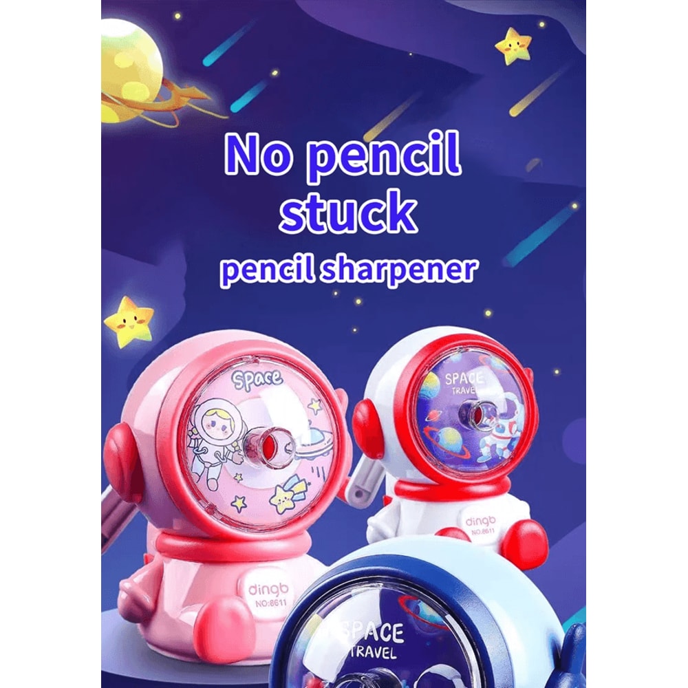 Astronaut Hand Crank Pencil Sharpener Cartoon Manual Sharpener For Kids 0