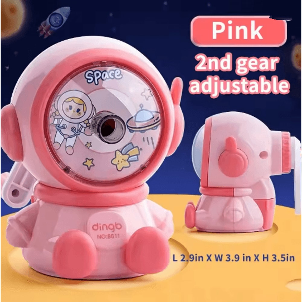 Astronaut Hand Crank Pencil Sharpener Cartoon Manual Sharpener For Kids 3
