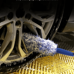 seametal plush car wheel rim cleaning brush for deep tire detailing