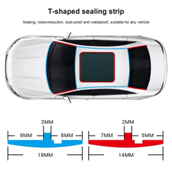 car door and windshield rubber seal strip for noise reduction and weather protection