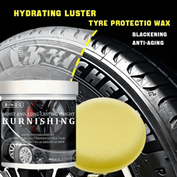 tire blackening wax with sponge applicator for long lasting shine and protection