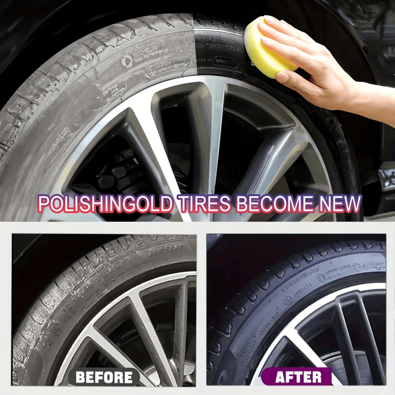 Tire Blackening Wax With Sponge Applicator For Long Lasting Shine And Protection 1