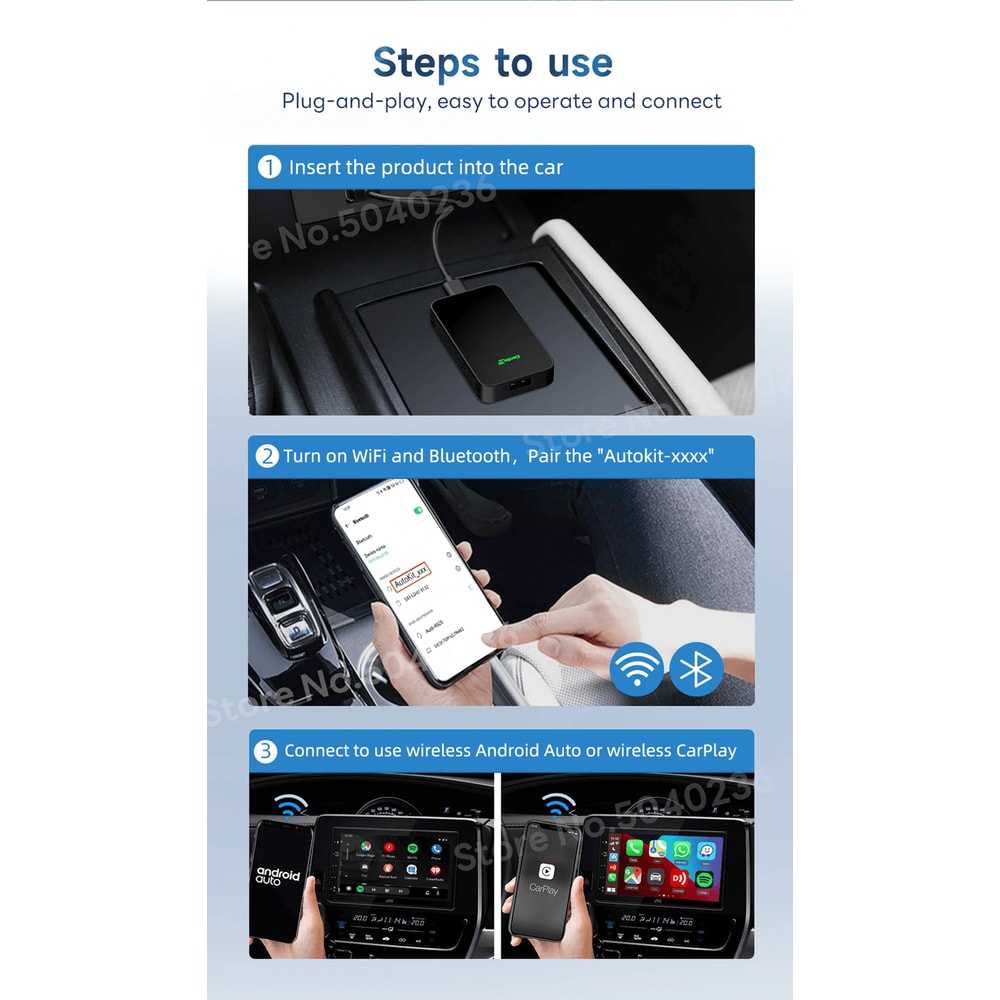 CarlinKit 50 Wireless CarPlay And Android Auto Adapter For OEM Cars 1