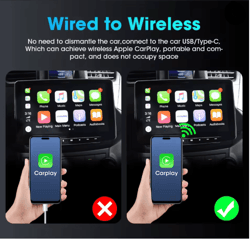 wireless carplay and android auto mini smart box with rgb lighting