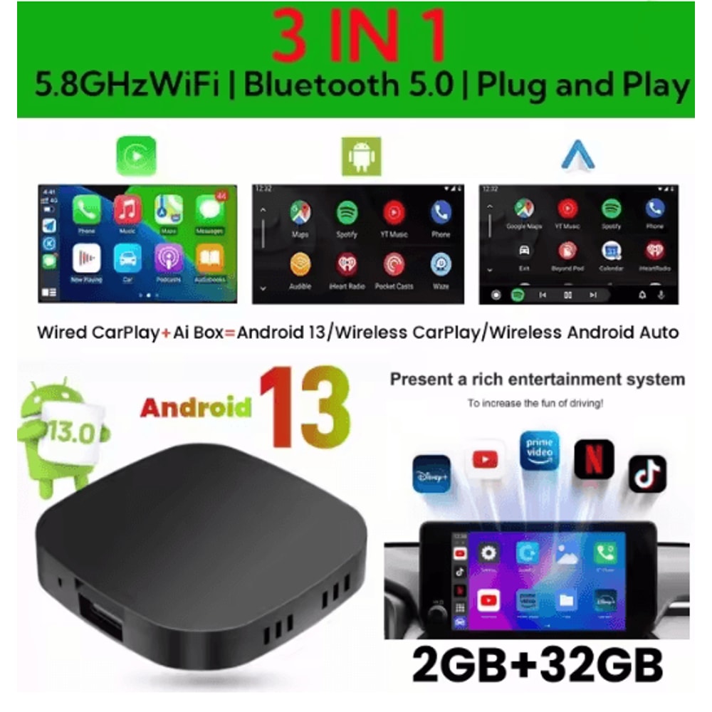 Android 13 CarPlay AI Box With Wireless Android Auto And Smart Streaming 4