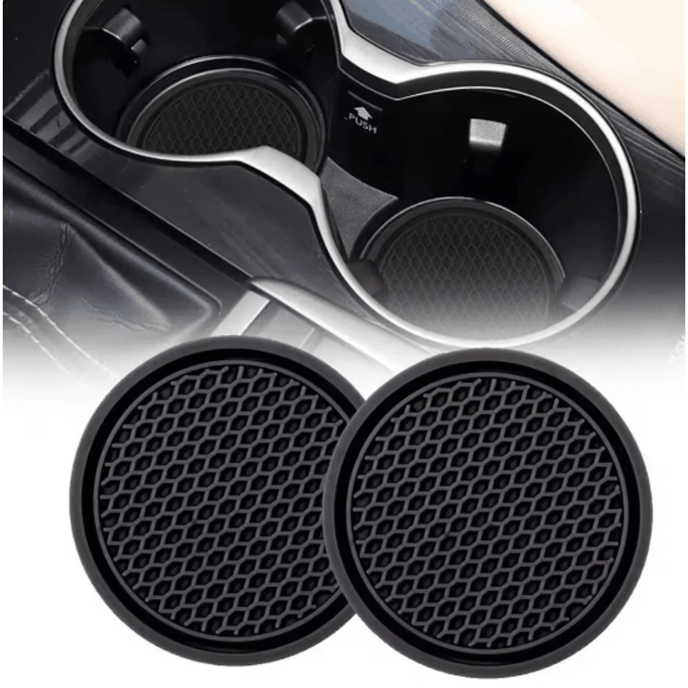 Non Slip Car Cup Holder Coasters Set For Interior Protection 0