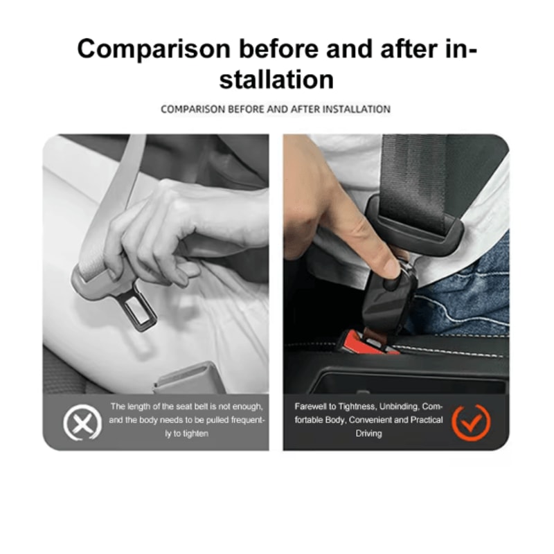 Metal Car Seat Belt Buckle Extender With One Button Release 1