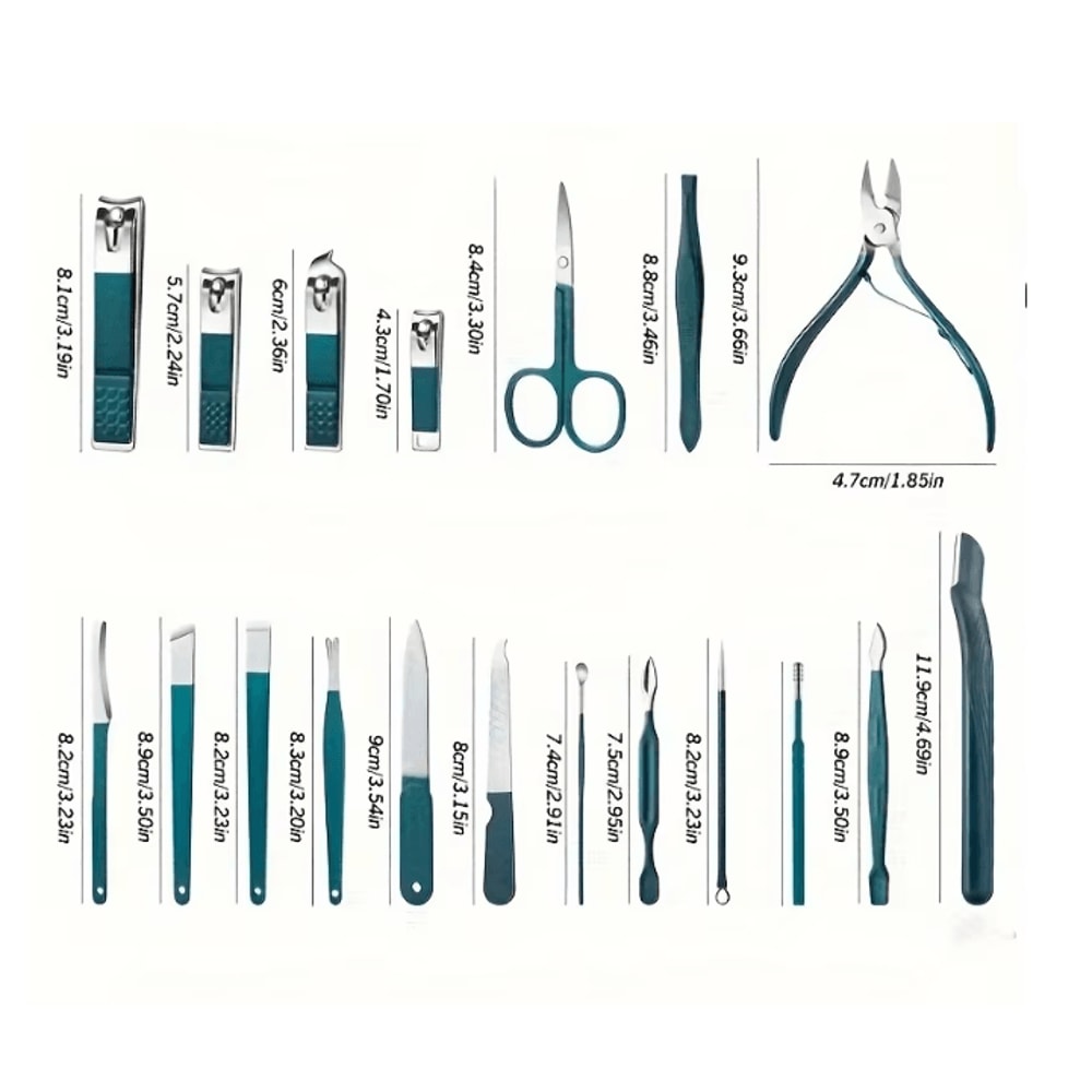 Professional Stainless Steel Manicure Pedicure Nail Care Kit Travel Grooming Set 1