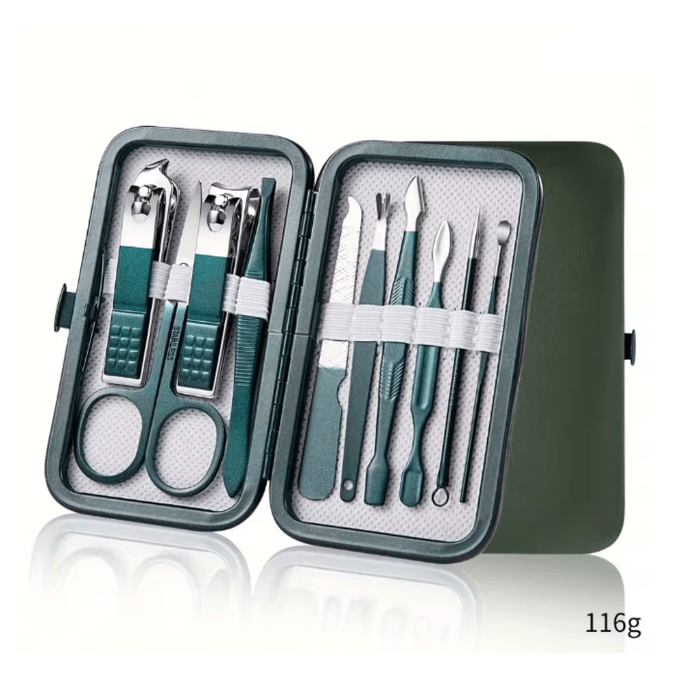 Professional Stainless Steel Manicure Pedicure Nail Care Kit Travel Grooming Set 6