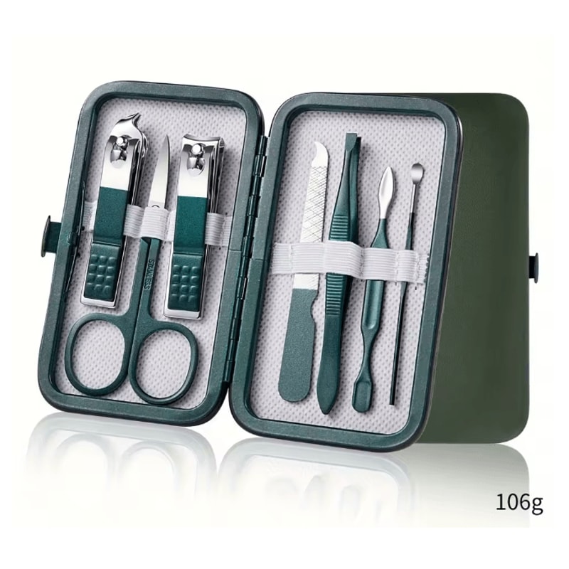 Professional Stainless Steel Manicure Pedicure Nail Care Kit Travel Grooming Set 8