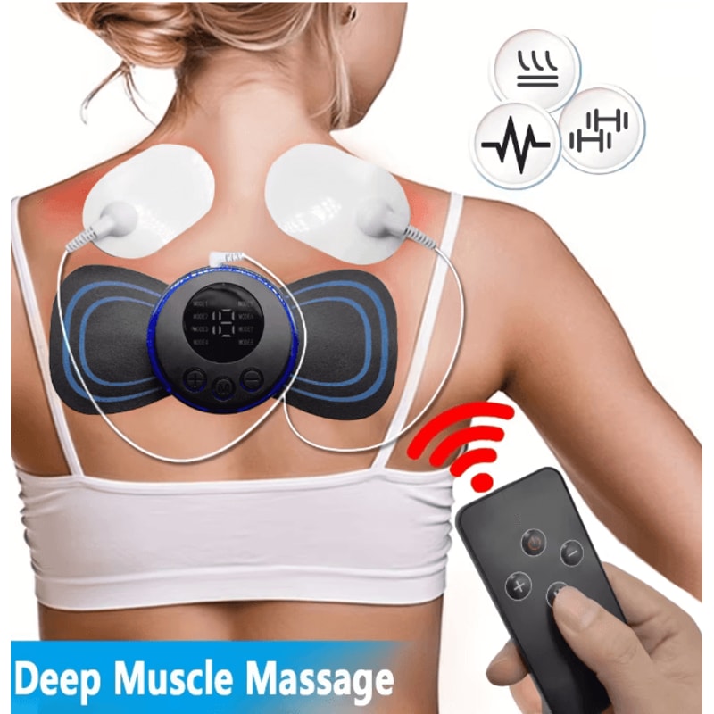 Rechargeable Neck Massager EMS Pulse Pain Relief With Remote Control 0