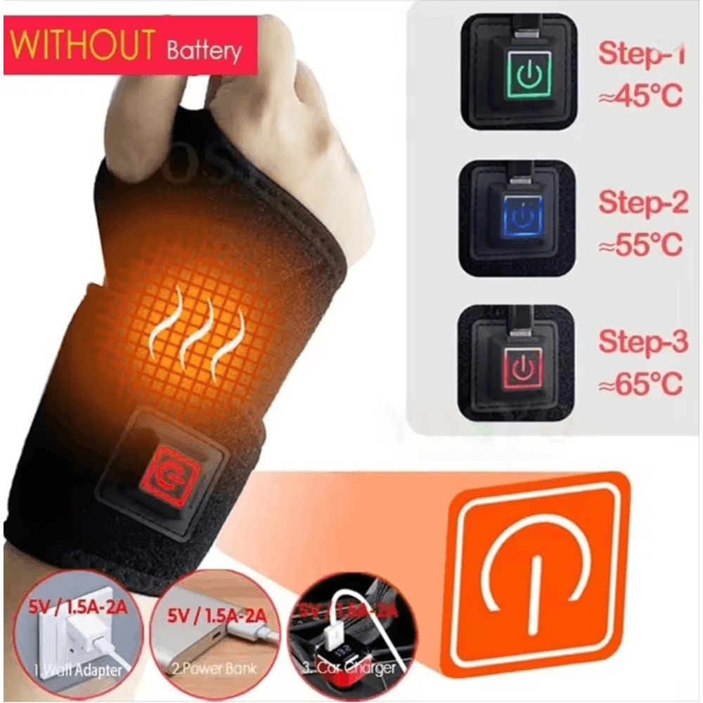 HeatFlex Electric Wrist Brace Heated Wrist Support For Pain Relief 3