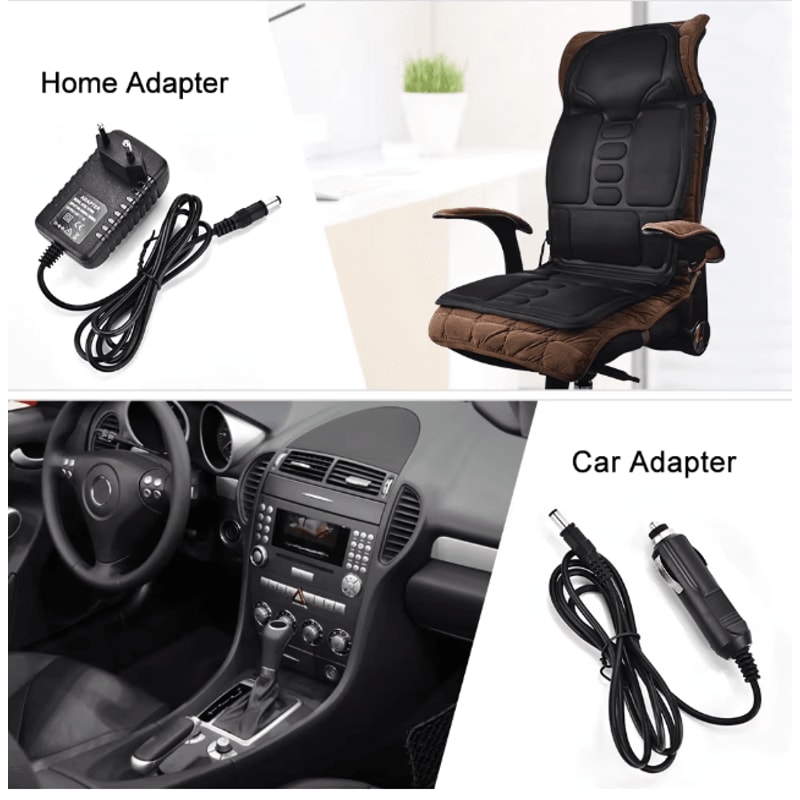 RelaxPro Heated Massage Chair Pad Back And Neck Massager Cushion 2