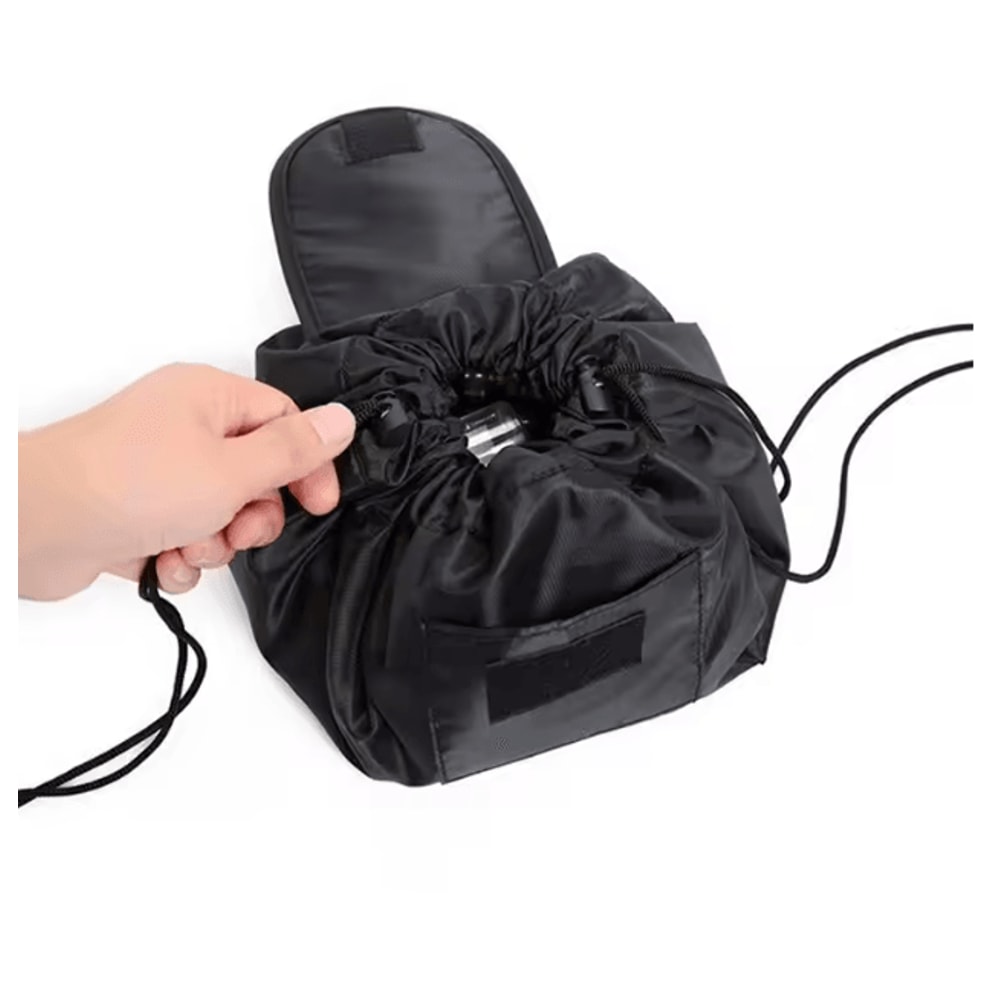 GlamFold Drawstring Makeup Bag Large Capacity Travel Cosmetic Organizer 4