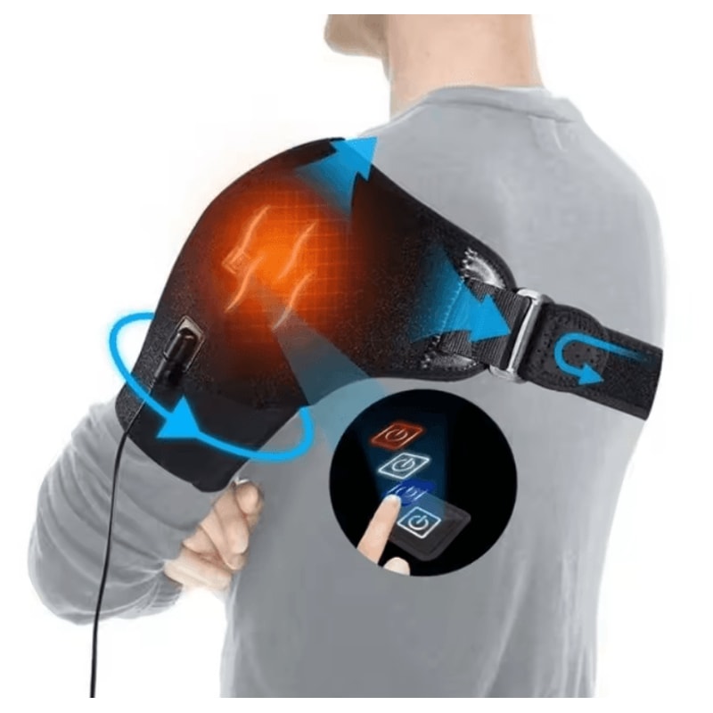 WarmRelief Heated Shoulder Support Belt Adjustable Heat Therapy Wrap 0