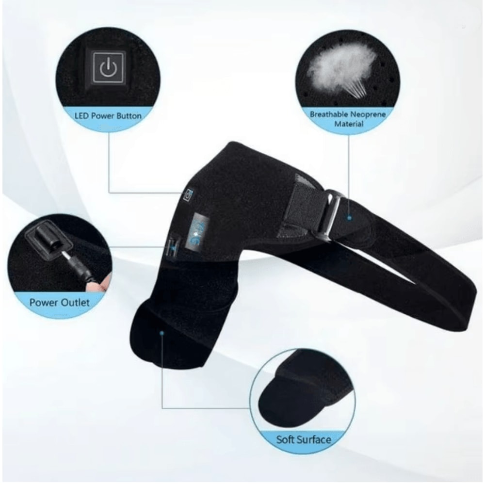 WarmRelief Heated Shoulder Support Belt Adjustable Heat Therapy Wrap 1
