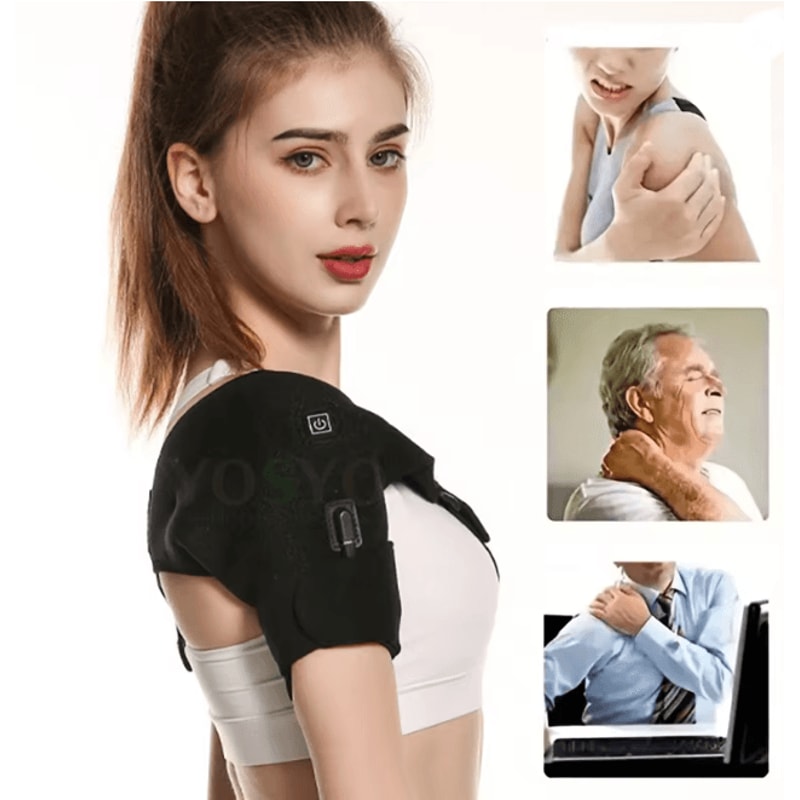 WarmRelief Heated Shoulder Support Belt Adjustable Heat Therapy Wrap 3
