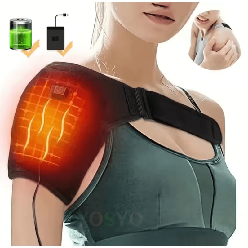 WarmRelief Heated Shoulder Support Belt Adjustable Heat Therapy Wrap 4