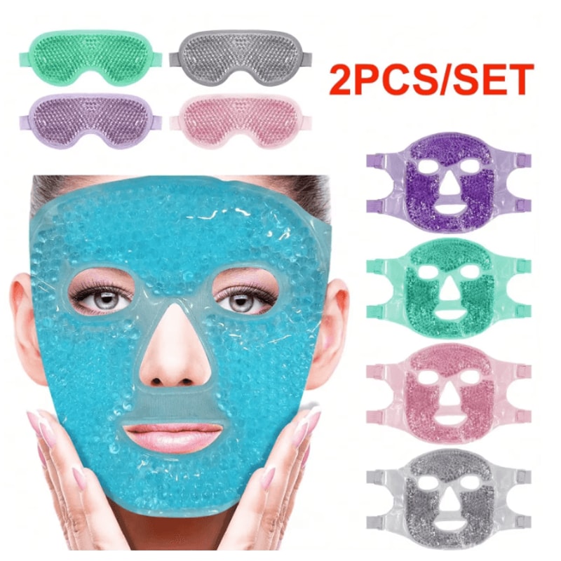 CoolEase Gel Cooling Face And Eye Mask Hot Cold Compress Pack 0