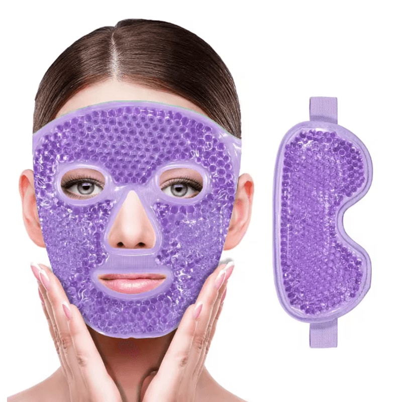 CoolEase Gel Cooling Face And Eye Mask Hot Cold Compress Pack 8